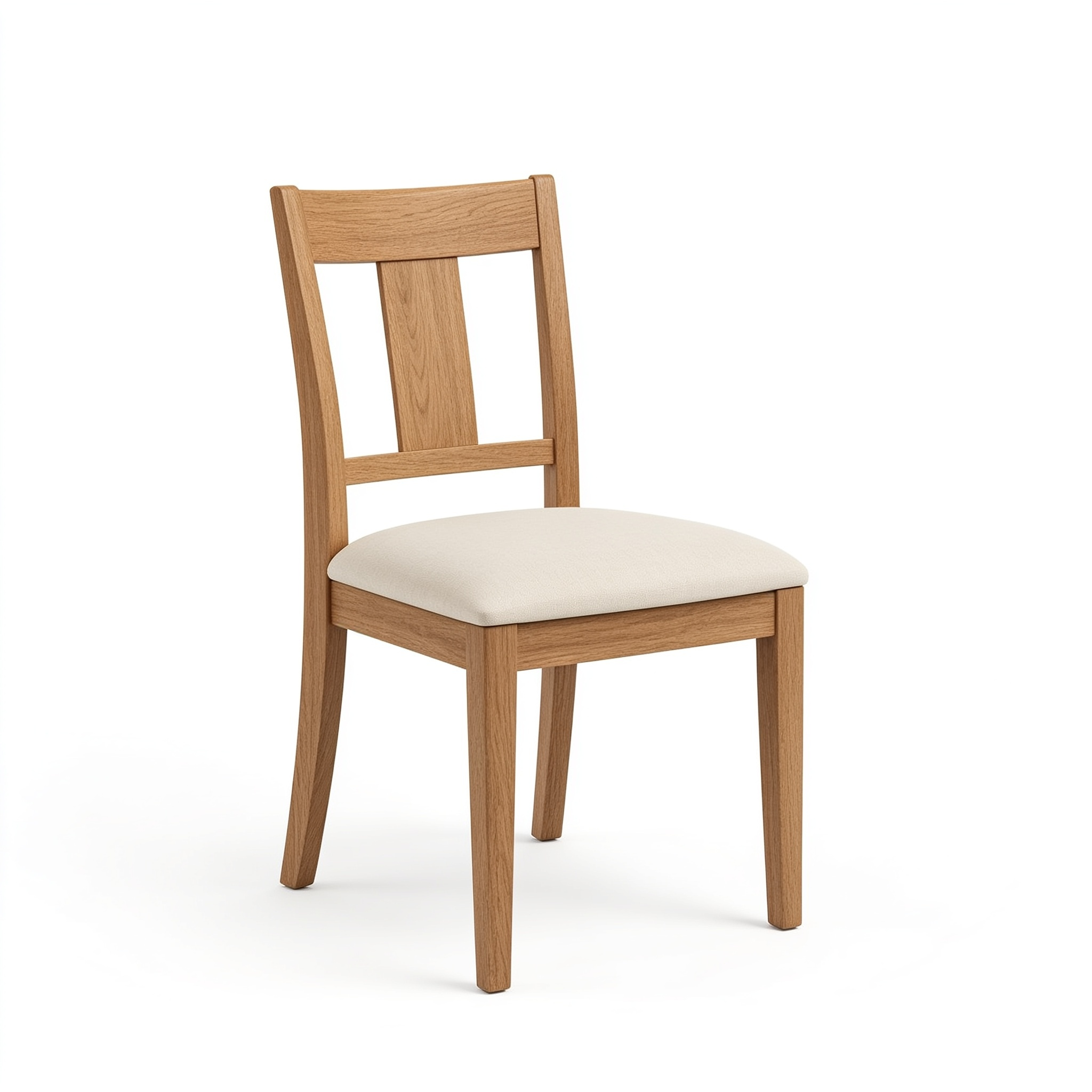 Frankwat East West Furniture AVC-OAK-C Avon Kitchen Dining Chairs - Linen Fabric Upholstered Solid Wood Chairs, Set of 2, Oak